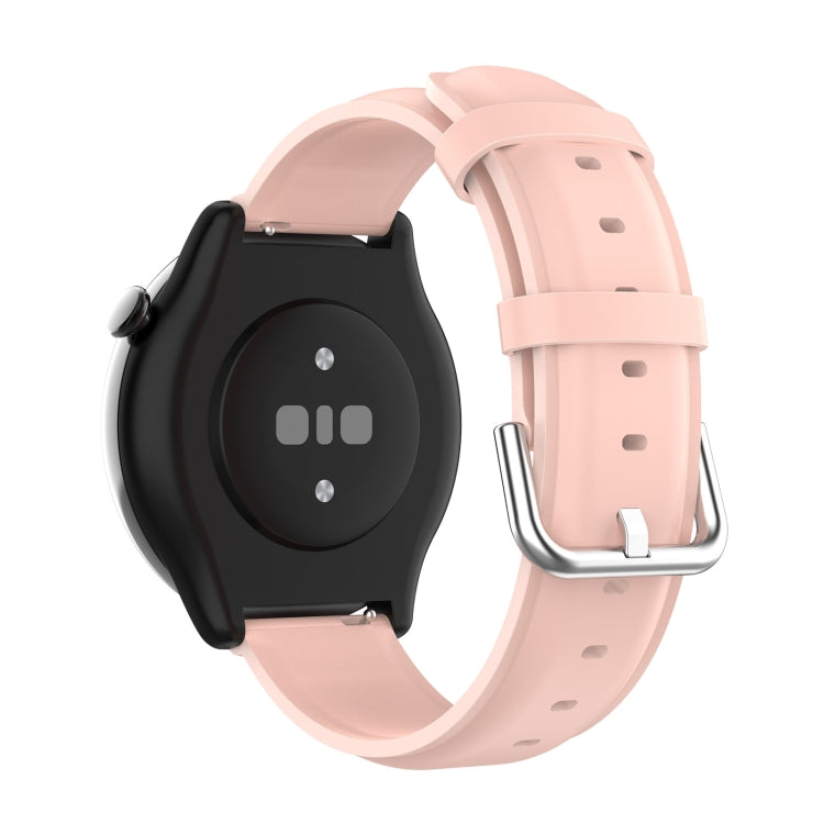 For Amazfit GTR Mini Round Tail Genuine Leather Watch Band(Light Pink)