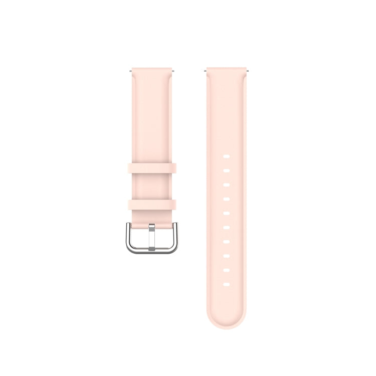 For Amazfit GTR Mini Round Tail Genuine Leather Watch Band(Light Pink)