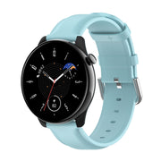 For Amazfit GTR Mini Round Tail Genuine Leather Watch Band(Light Blue)