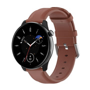 For Amazfit GTR Mini Round Tail Genuine Leather Watch Band(Brown)
