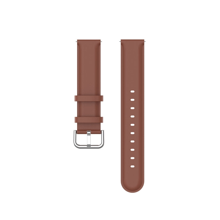For Amazfit GTR Mini Round Tail Genuine Leather Watch Band(Brown)