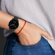 For Amazfit GTR Mini Round Tail Genuine Leather Watch Band(Black)