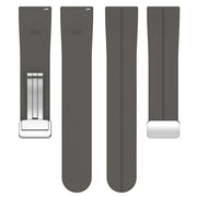 For Amazfit GTR 4 Magnetic Fold Clasp Silver Buckle Silicone Watch Band(Space Grey)