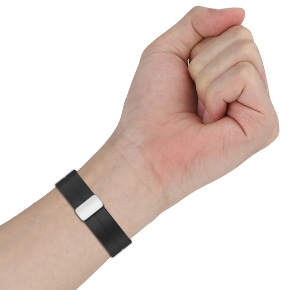 For Amazfit GTR 4 Magnetic Fold Clasp Silver Buckle Silicone Watch Band(Space Grey)