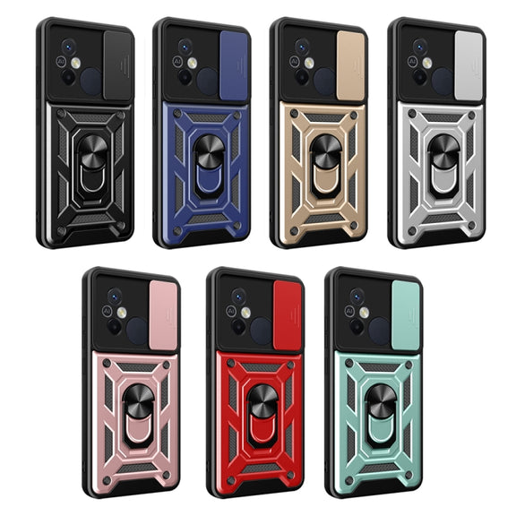 For Xiaomi Redmi 12C 4G / 11A Sliding Camera Cover Design TPU+PC Phone Case(Green)