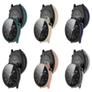 For Amazfit GTR Mini PC + Tempered Film Integrated Watch Protective Case(Ink Blue)