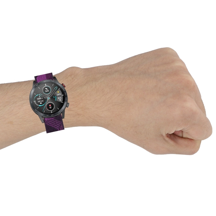 For Honor Watch GS 3i 22mm Nylon Woven Watch Band(Purple)