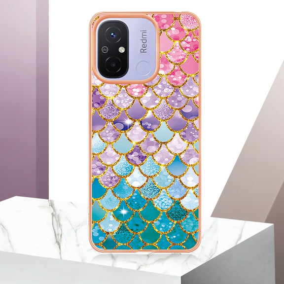 For Xiaomi Redmi 12C/11A 4G Global Electroplating IMD TPU Phone Case(Colorful Scales)