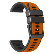 20mm Universal Vertical Line Two-Color Silicone Watch Band(Orange+Black)