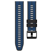 20mm Universal Vertical Line Two-Color Silicone Watch Band(Dark Blue+Black)