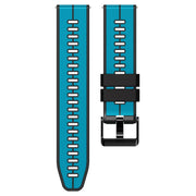 20mm Universal Vertical Line Two-Color Silicone Watch Band(Sky Blue+Black)