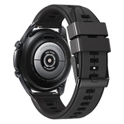 22mm Universal Vertical Line Two-Color Silicone Watch Band(Carbon Gray+Black)