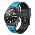 22mm Universal Vertical Line Two-Color Silicone Watch Band(Sky Blue+Black) - Smart Wear by PMC TechLife | Online Shopping South Africa | PMC TechLife