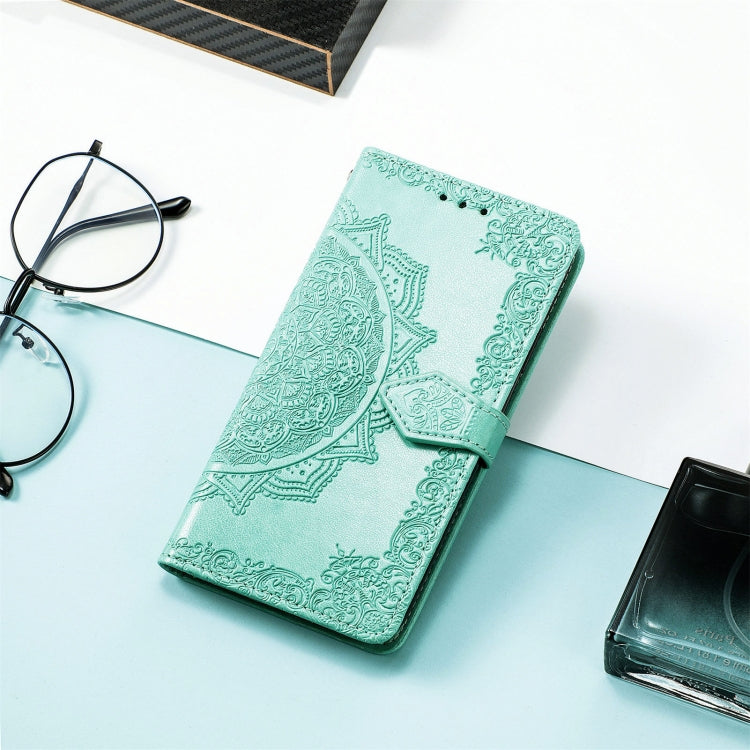 For Xiaomi Redmi 12C Mandala Flower Embossed Leather Phone Case(Green)
