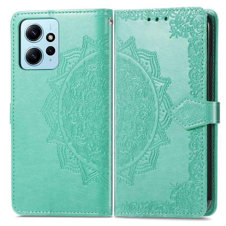 For Xiaomi Redmi Note 12 4G Global Mandala Flower Embossed Leather Phone Case(Green)