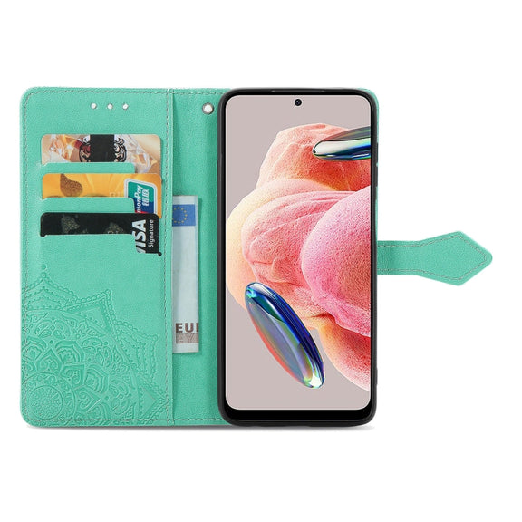 For Xiaomi Redmi Note 12 4G Global Mandala Flower Embossed Leather Phone Case(Green)