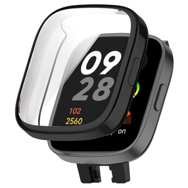 For Redmi Watch 3 Full Coverage TPU Electroplating Watch Protective Case(Black)