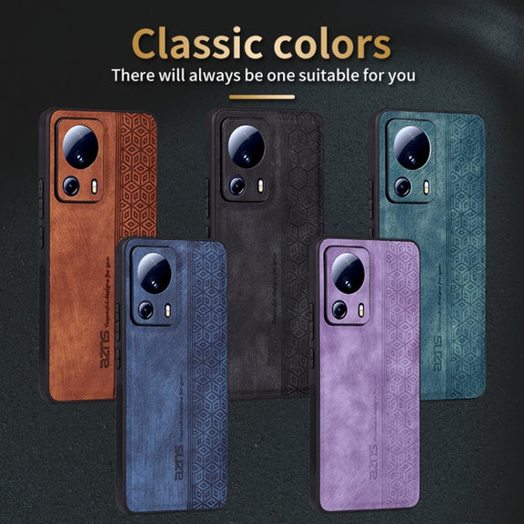 For Xiaomi 13 Lite / Civi 2 AZNS 3D Embossed Skin Feel Phone Case(Purple)