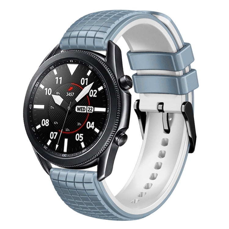 20mm Universal Mesh Two-Tone Silicone Watch Band(Blue White)