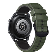 20mm Universal Mesh Two-Tone Silicone Watch Band(Army Green Black)