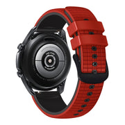 22mm Universal Mesh Two-Tone Silicone Watch Band(Red Black)