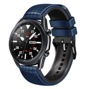 22mm Universal Mesh Two-Tone Silicone Watch Band(Dark Blue Black)