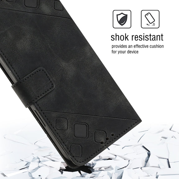 For Huawei nova 10 Skin-feel Embossed Leather Phone Case(Black)