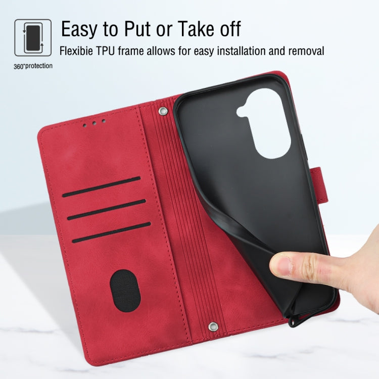 For Huawei nova 10 Skin-feel Embossed Leather Phone Case(Red)