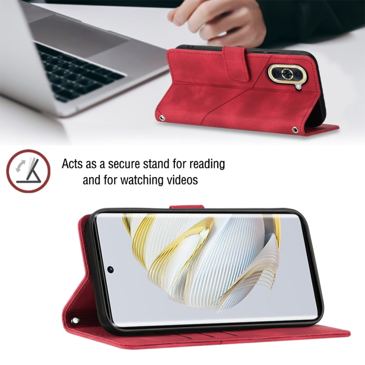 For Huawei nova 10 Skin-feel Embossed Leather Phone Case(Red)