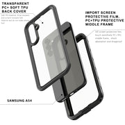 For Samsung Galaxy A54 5G RedPepper Transparent Dot Shockproof Water-resistant PC + TPU Phone Case(Black)