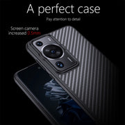 For Huawei P60 wlons Magsafe Carbon Fiber Kevlar TPU Phone Case(Black)