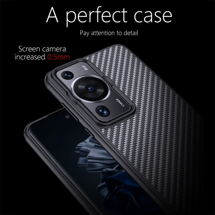 For Huawei P60 Pro wlons Magsafe Carbon Fiber Kevlar TPU Phone Case(Black)