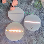 A189 LED Colorful 3D Night Light Bluetooth Speaker Base(White Square)