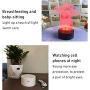 A189 LED Colorful 3D Night Light Bluetooth Speaker Base(White Square)