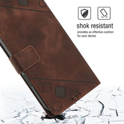 For Samsung Galaxy A03 166mm EU Version Skin-feel Embossed Leather Phone Case(Brown)