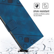 For Samsung Galaxy A24 4G Skin-feel Embossed Leather Phone Case(Blue)