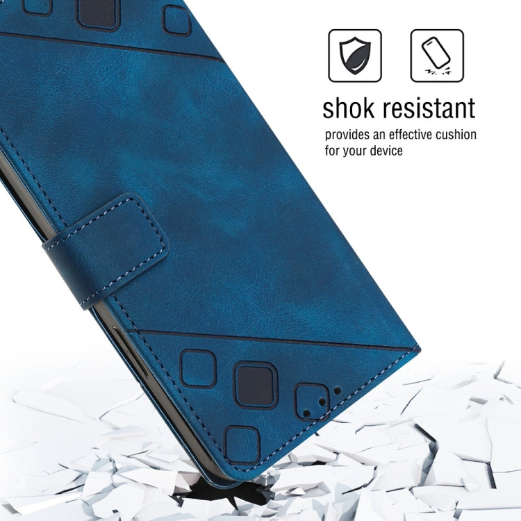 For Samsung Galaxy A24 4G Skin-feel Embossed Leather Phone Case(Blue)