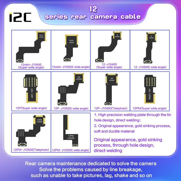 For iPhone 12 Mini J10400 i2C Back Facing Ultra Wide Camera Cable