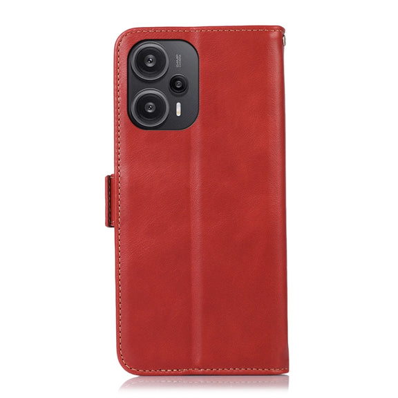 For Xiaomi Redmi Note 12 Turbo 5G Crazy Horse Top Layer Cowhide Leather Phone Case(Red)