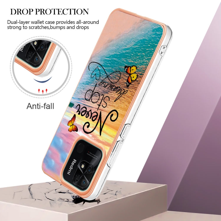 For Xiaomi Redmi 10C Electroplating IMD TPU Phone Case(Dream Butterfly)