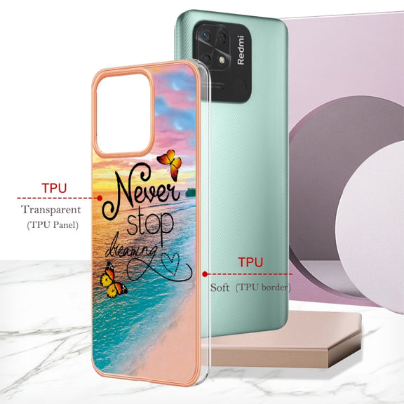 For Xiaomi Redmi 10C Electroplating IMD TPU Phone Case(Dream Butterfly)