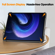 For Xiaomi Pad 6 / 6 Pro Custer Painted 3-Fold Stand Leather Smart Tablet Case(Lazy Cat)