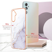 For Samsung Galaxy A24 Electroplating Marble Dual-side IMD Phone Case(White 006)