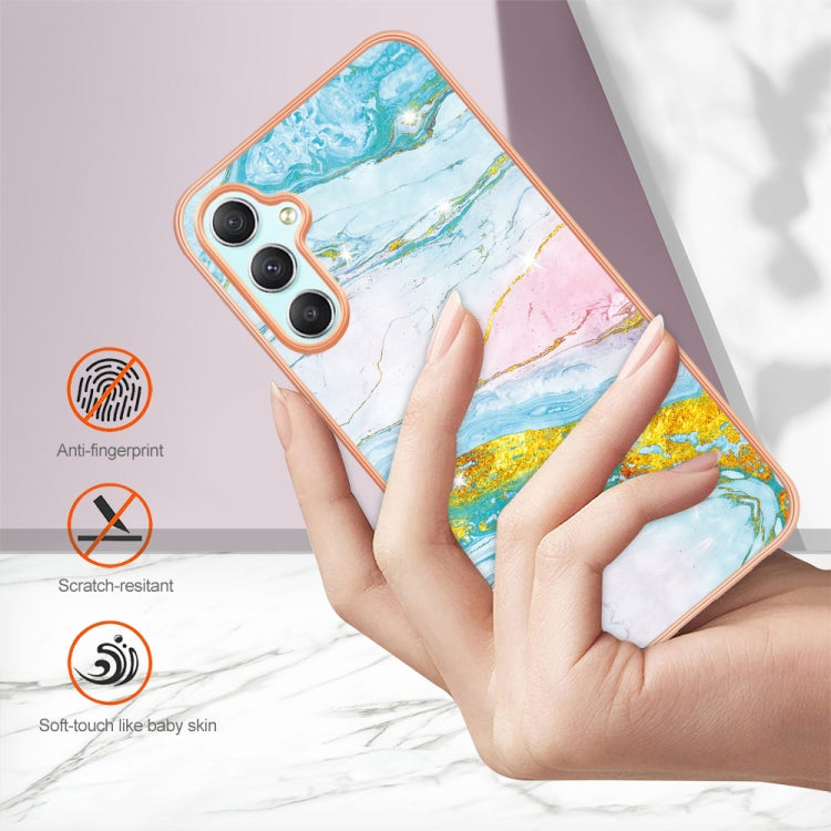 For Samsung Galaxy A24 Electroplating Marble Dual-side IMD Phone Case(Green 004)