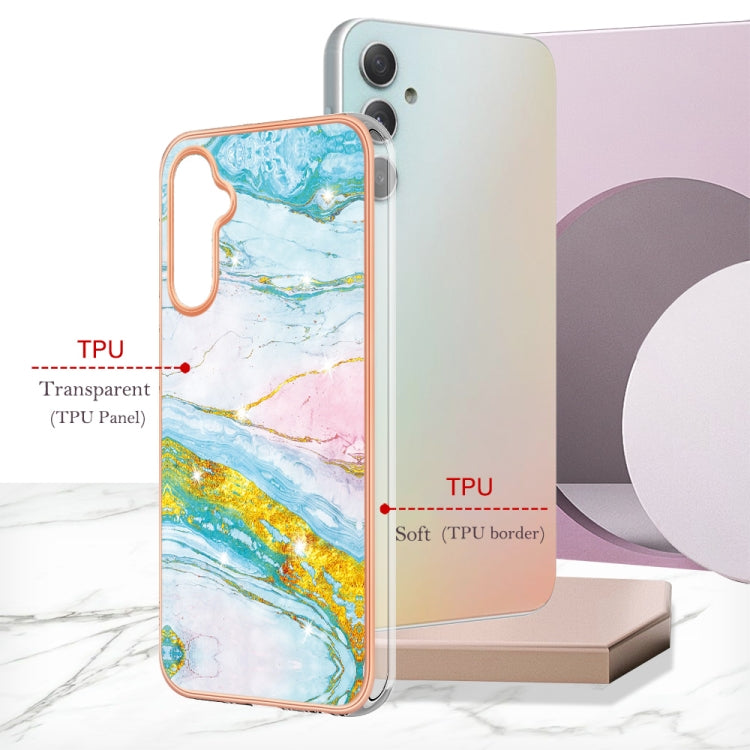 For Samsung Galaxy A24 Electroplating Marble Dual-side IMD Phone Case(Green 004)