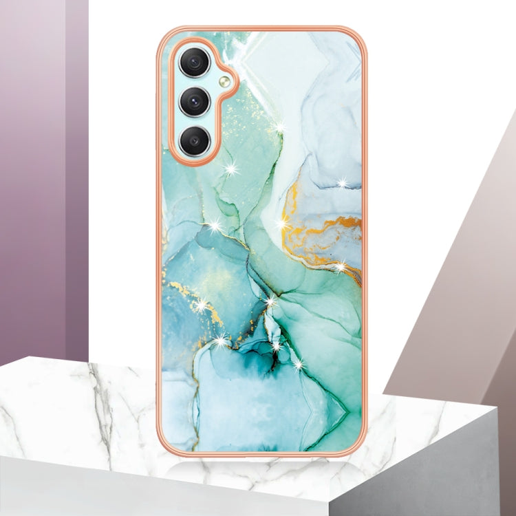 For Samsung Galaxy A24 Electroplating Marble Dual-side IMD Phone Case(Green 003)