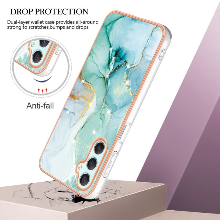 For Samsung Galaxy A24 Electroplating Marble Dual-side IMD Phone Case(Green 003)