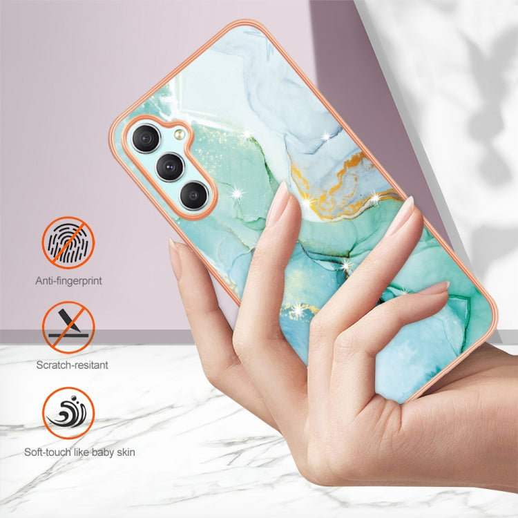 For Samsung Galaxy A24 Electroplating Marble Dual-side IMD Phone Case(Green 003)