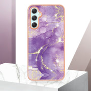 For Samsung Galaxy A24 Electroplating Marble Dual-side IMD Phone Case(Purple 002)