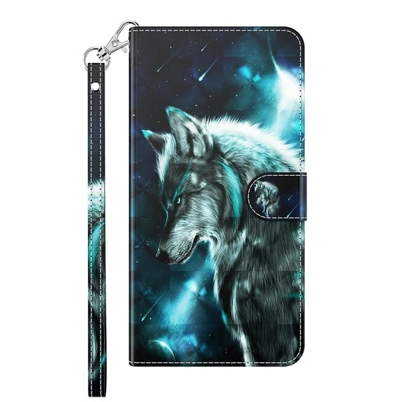 For Xiaomi Redmi Note 12 4G Global 3D Painting Pattern Flip Leather Phone Case(Wolf)